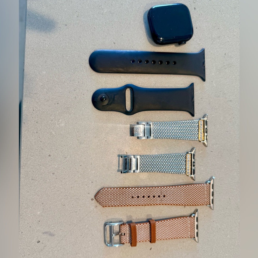 Hermes Watch Band Set in Black, Silver, and Tan